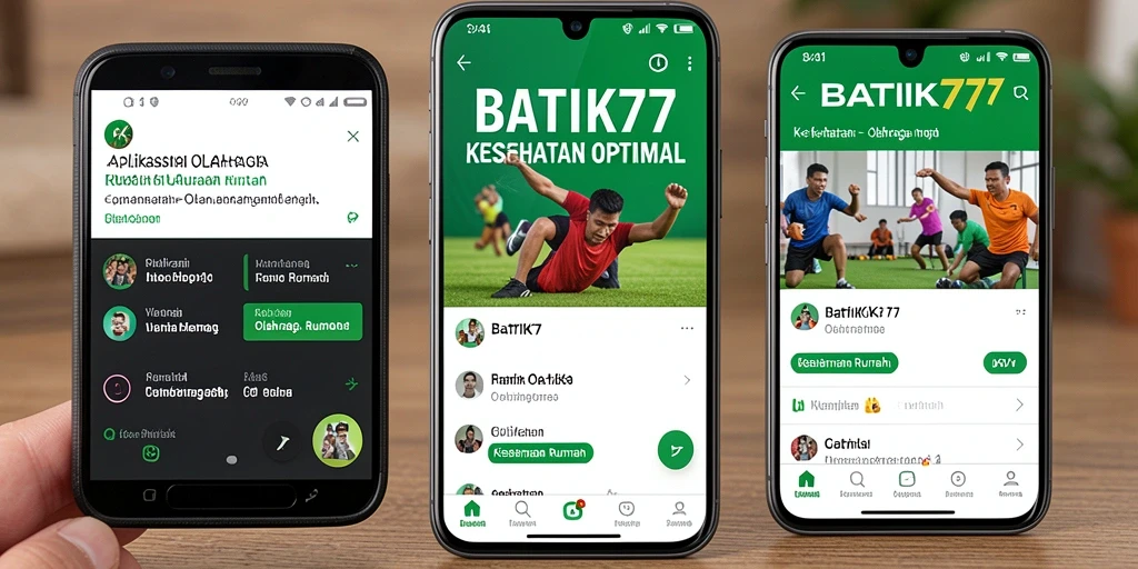 Antarmuka pengguna aplikasi BATIK77 yang menarik dan mudah digunakan.