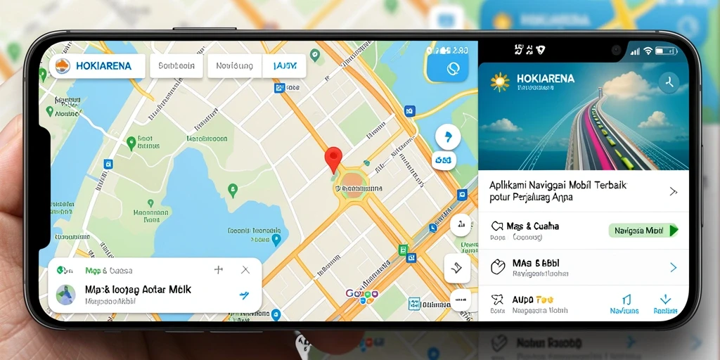 Tampilan antarmuka HOKIARENA yang jelas dan informatif untuk navigasi mobil.