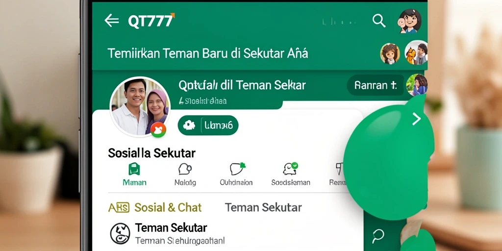Tampilan antarmuka QT777 yang sederhana dan intuitif untuk Teman Sekitar.