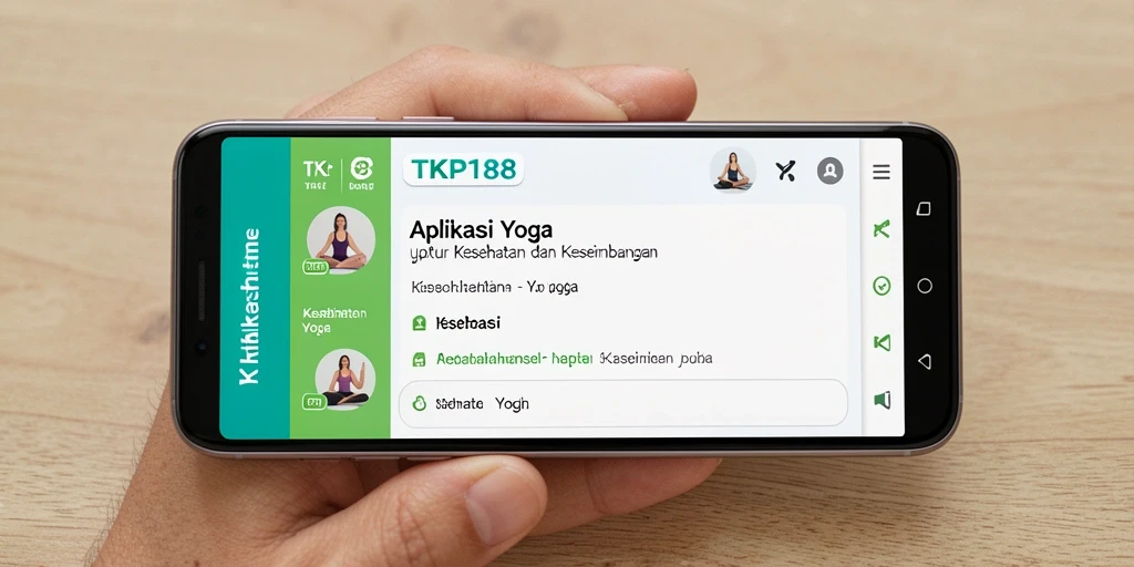 Tampilan aplikasi TKP188 yang menarik dengan berbagai fitur yoga.